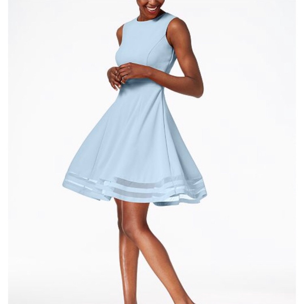 Illusion fit and flare dress